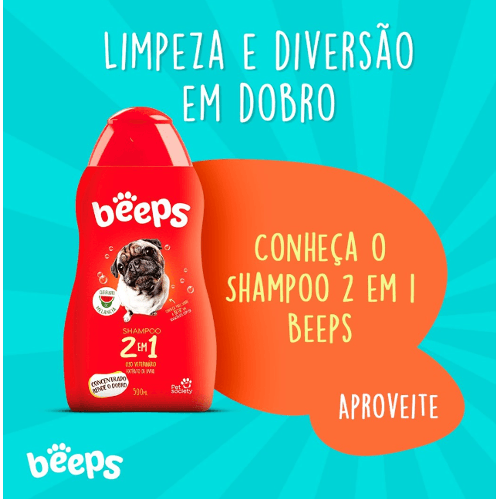 Beeps Shampoo 2 Em 1 500mL MBS Pro Grooming