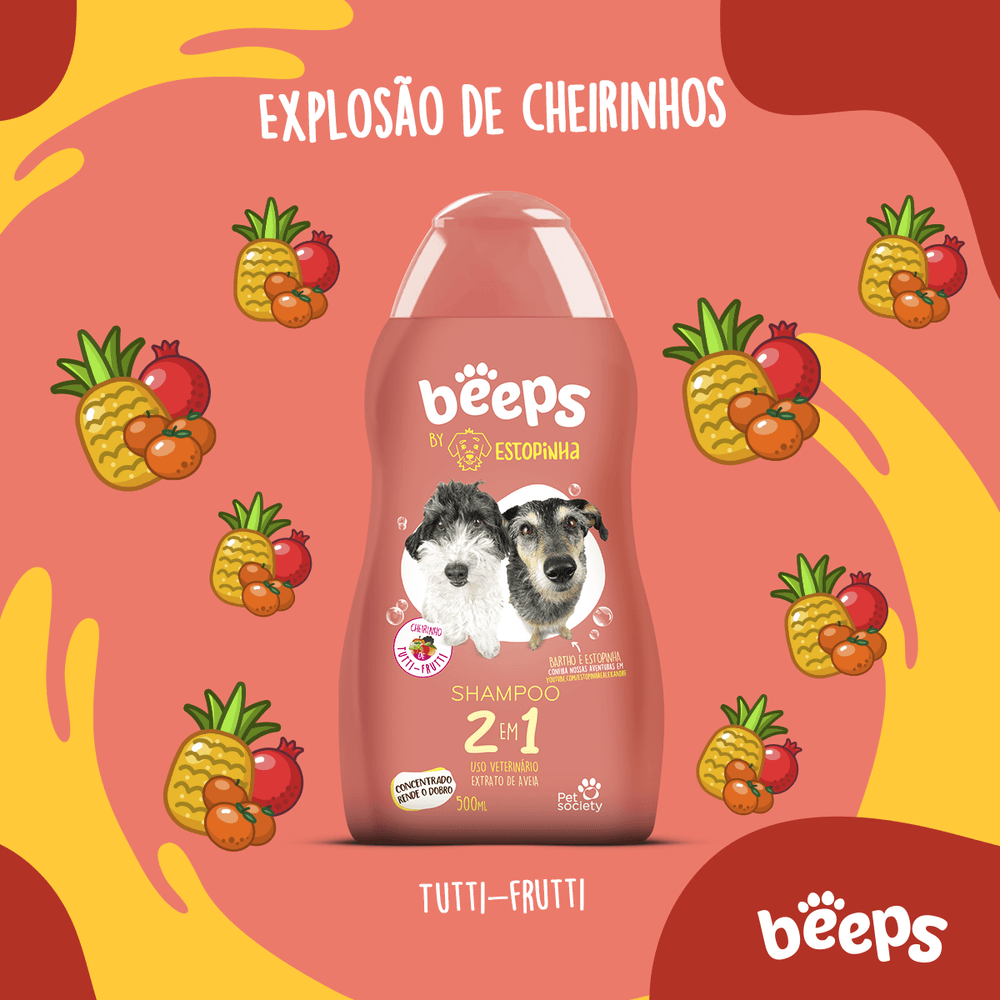 Beeps Estopinha Shampoo 2 Em 1 500mL MBS Pro Grooming